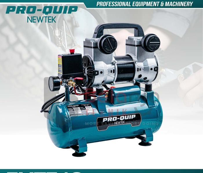 Proquip Mesin Kompresor Angin Silent Tanpa Oli ELITE 12 Oilless 12L Pro-Quip Newtek Elite12 Oil-Free Silent Air Compressor 3/4 HP 550 Watt 12 Liter