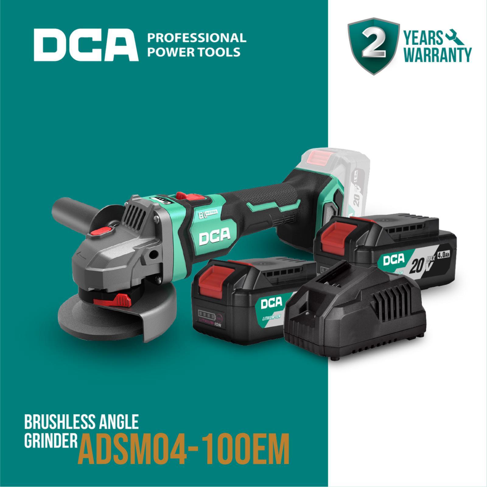 Mesin Gerinda Tangan Baterai DCA ADSM04-100EM Angle Grinder Cordless 4 Inch ADSM 04 100 EM Brushless