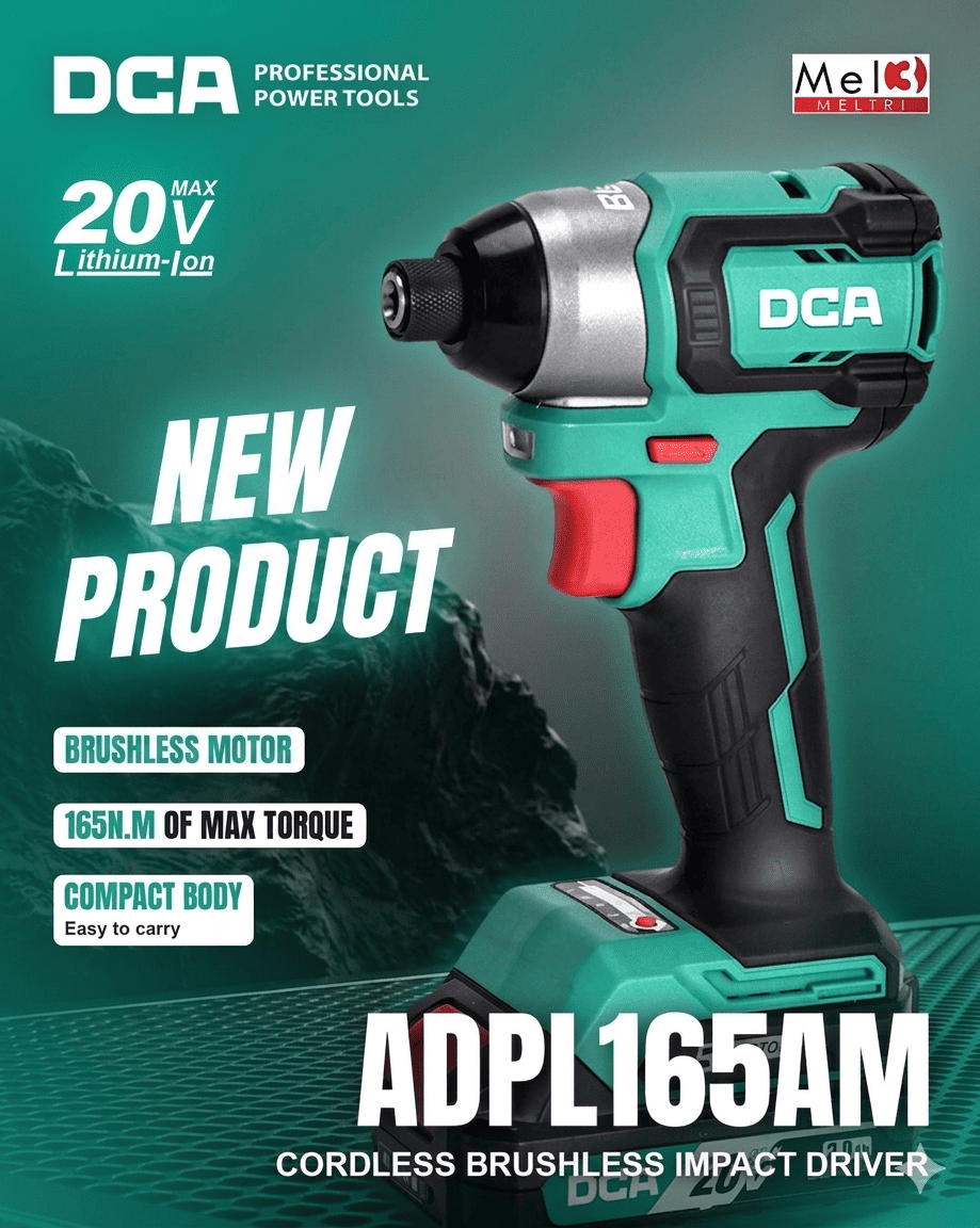 Mesin Bor Obeng Baterai DCA ADPL165AM Impact Driver Cordless ADPL 165 AM SET Brushless 20 V