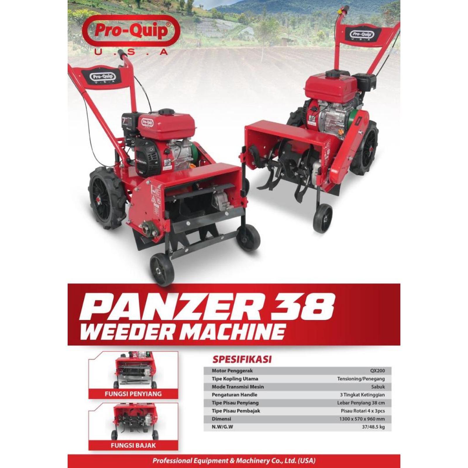 Mesin Bajak Sawah Mini Bensin Proquip Panzer 38 Land Cultivator Tiller Weeder Gasoline Proquip Panzer38