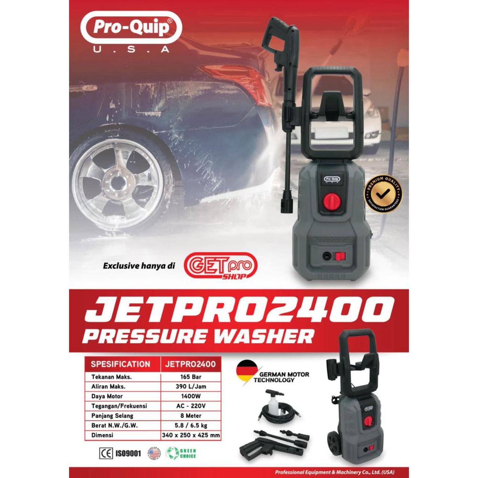 Pro-Quip JETPRO2400 Mesin Steam Cuci Motor Mobil 165 Bar 1400W Jet Cleaner High Pressure Washer